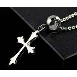 Pendentif Et Collier En Titane Pur Pour Homme Croix 02