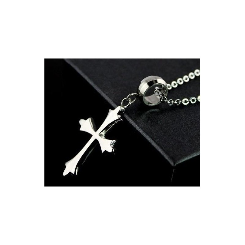 Pendentif Et Collier En Titane Pur Pour Homme Croix 02