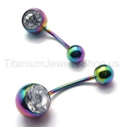 Boucles D'Oreilles Mini-Diamants Incrustées De Titane De Couleur