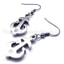 Boucles D'Oreilles Ancre En Argent Et Titane