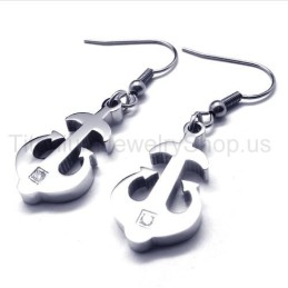 Boucles D'Oreilles Ancre En Argent Et Titane