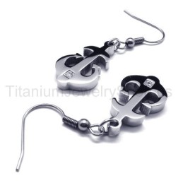 Boucles D'Oreilles Ancre En Argent Et Titane