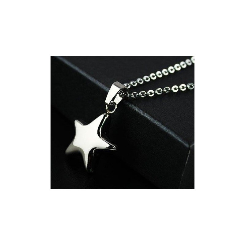 Pendentifs Et Collier En Titane Pur Silver Star