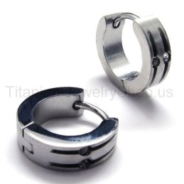 Boucles D'Oreilles En Argent Et Titane