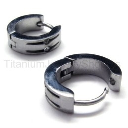 Boucles D'Oreilles En Argent Et Titane