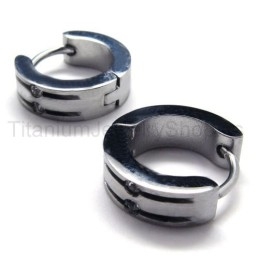 Boucles D'Oreilles En Argent Et Titane