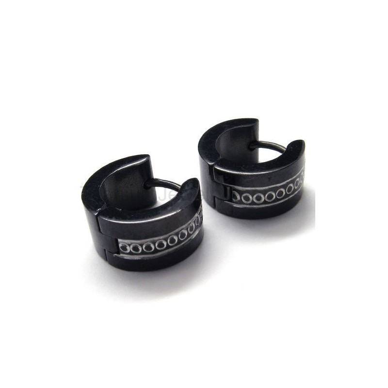 Boucles D'Oreilles En Titane Noir Boucles D'Oreilles En Titane Noir