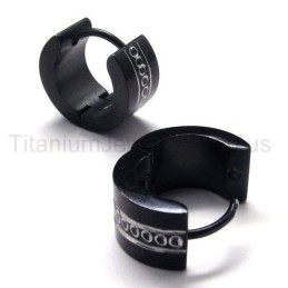 Boucles D'Oreilles En Titane Noir