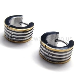 Boucles D'Oreilles À Rainures En Titane