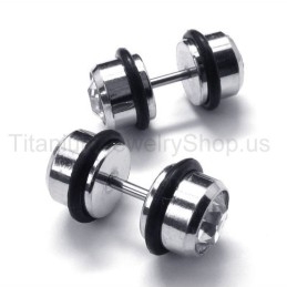 Boucles D'Oreilles En Titane Avec Barre