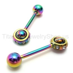 Boucles D'Oreilles Color Magic Stick En Titane Et Diamant