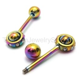 Boucles D'Oreilles Color Magic Stick En Titane Et Diamant