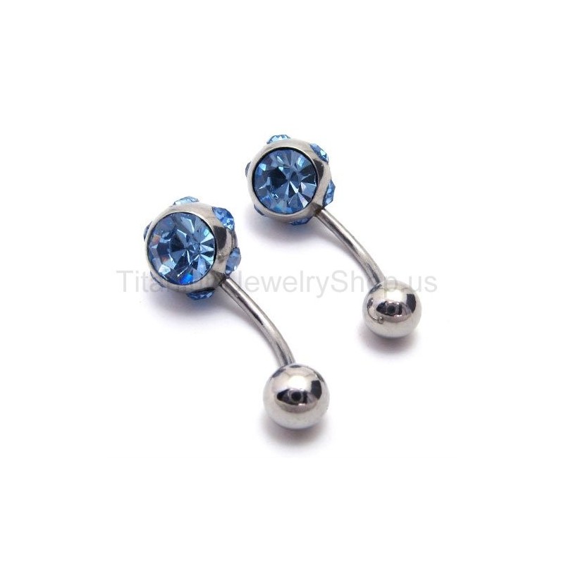 Boucles D'Oreilles Fines En Argent Et Titane Avec Diamants Bleus