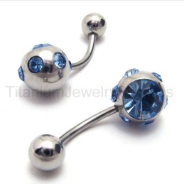 Boucles D'Oreilles Fines En Argent Et Titane Avec Diamants Bleus