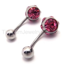 Boucles D'Oreilles Fines En Titane Et Diamant Violet