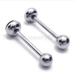 Boucles D'Oreilles Fines En Titane Argenté