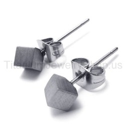 Boucles D'Oreilles En Titane Et Argent Rose