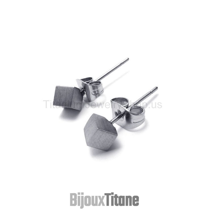 Boucles D'Oreilles En Titane Et Argent Rose Boucles D'Oreilles En Titane Et Argent Rose
