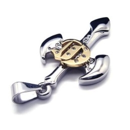 Collier Pendentif Homme En Titane Pur Avec Croix Épée