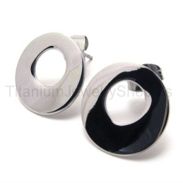 Boucles D'Oreilles En Titane Et Argent