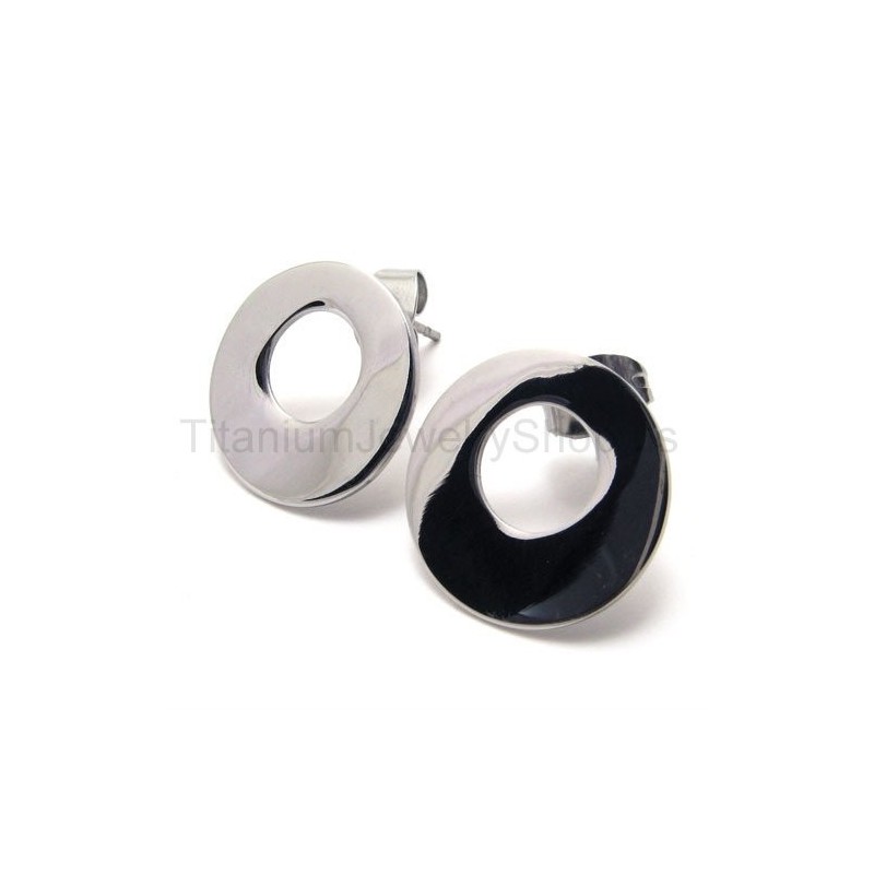 Boucles D'Oreilles En Titane Et Argent Boucles D'Oreilles En Titane Et Argent