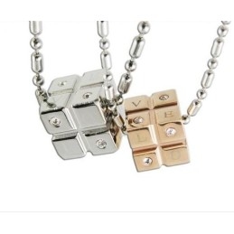 1 Paire De Pendentifs Pour Couples En Titane Pur Rubik Cube