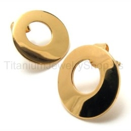 Boucles D'Oreilles En Titane Et Boucle Dorée