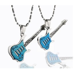 1 Paire De Pendentifs Pour Colliers Et Couples En Titane Pur En Forme De Guitare