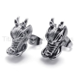 Boucles D'Oreilles Dragon En Titane