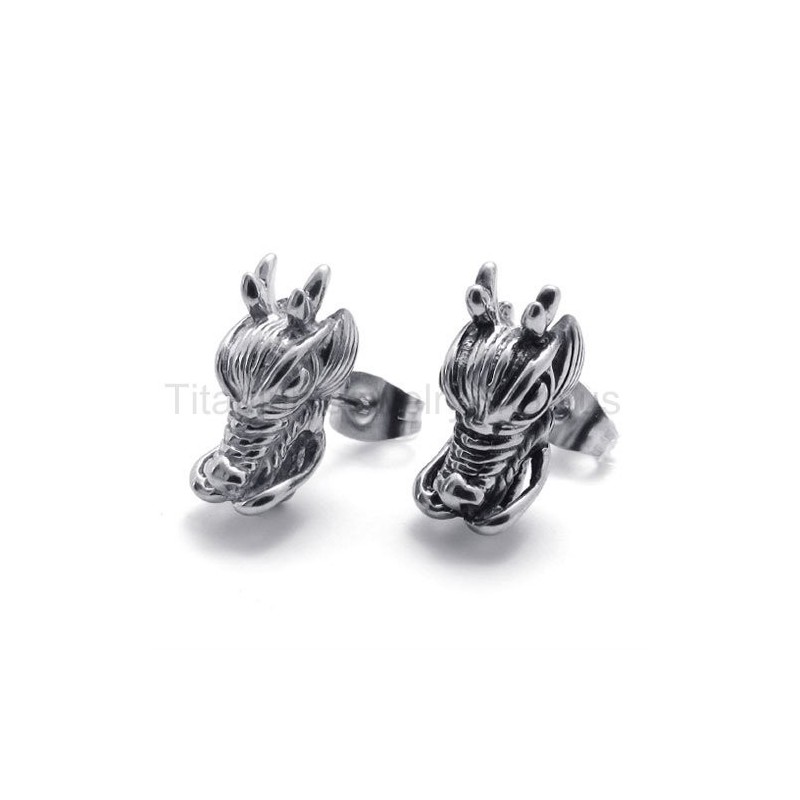 Boucles D'Oreilles Dragon En Titane Boucles D'Oreilles Dragon En Titane