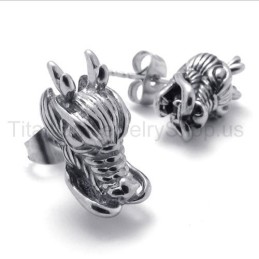 Boucles D'Oreilles Dragon En Titane