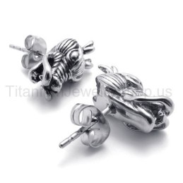 Boucles D'Oreilles Dragon En Titane