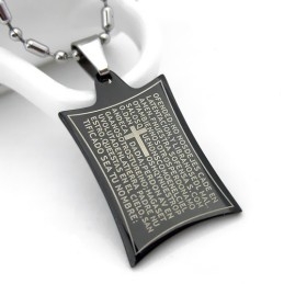 Collier Pendentif En Titane Pur Avec Croix De Prière Biblique