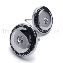 Boucles D'Oreilles En Titane Et Diamants Incrustés