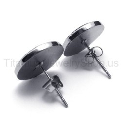 Boucles D'Oreilles En Titane Et Diamants Incrustés