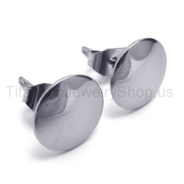 Boucles D'Oreilles Simples En Titane Et Argent