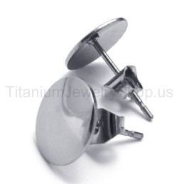 Boucles D'Oreilles Simples En Titane Et Argent