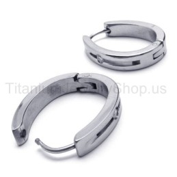 Boucles D'Oreilles En Argent Et Titane Incrustées De Diamants