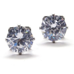 Boucles D'Oreilles En Titane Avec Diamants Incrustés