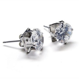 Boucles D'Oreilles En Titane Avec Diamants Incrustés