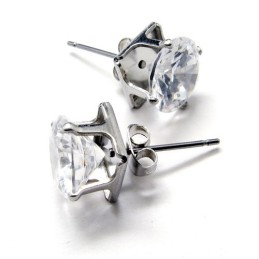 Boucles D'Oreilles En Titane Avec Diamants Incrustés