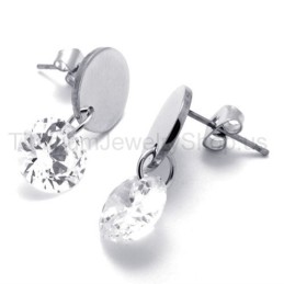 Boucles D'Oreilles En Titane Et Diamant