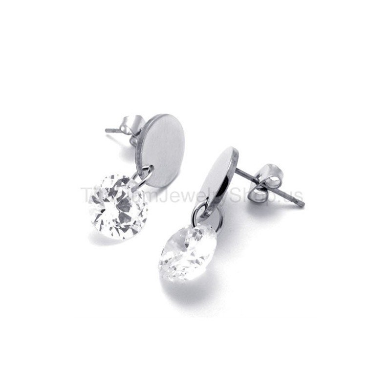 Boucles D'Oreilles En Titane Et Diamant Boucles D'Oreilles En Titane Et Diamant