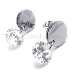 Boucles D'Oreilles En Titane Et Diamant