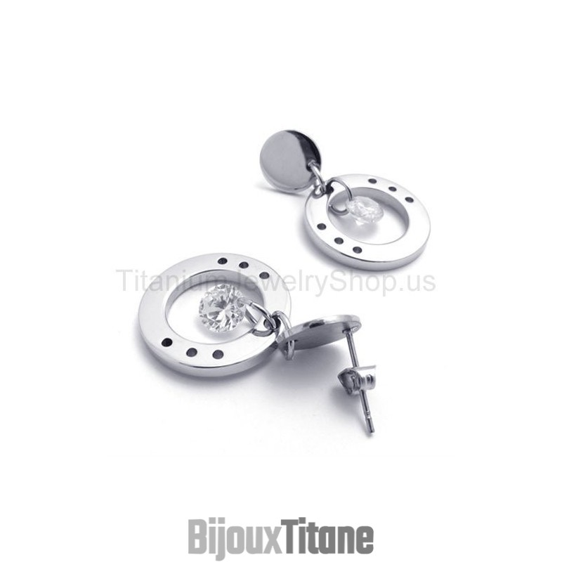 Boucles D'Oreilles En Titane Et Diamant Boucles D'Oreilles En Titane Et Diamant