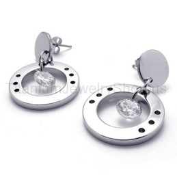 Boucles D'Oreilles En Titane Et Diamant