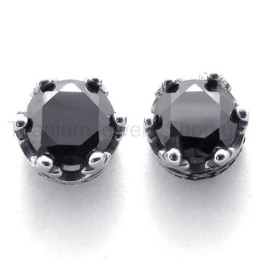 Boucles D'Oreilles Rétro En Titane Avec Couronne