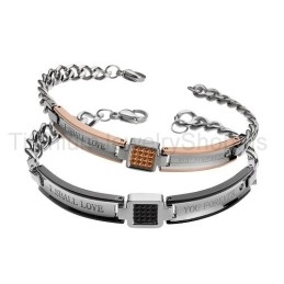 Bracelets D'Amoureux En Titane « Je T'Aimerai Pour Toujours »