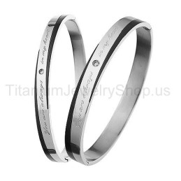 Tu Es Toujours Dans Mon Cœur Bracelets D'Amoureux En Titane