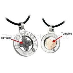 Pendentifs Amoureux En Titane Rotatifs
